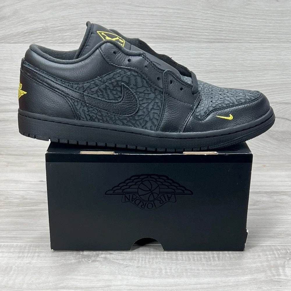 Nike Air Jordan 1 Low SE Men Size 11.5 Black Anthracite Tour Yellow IM6568-010